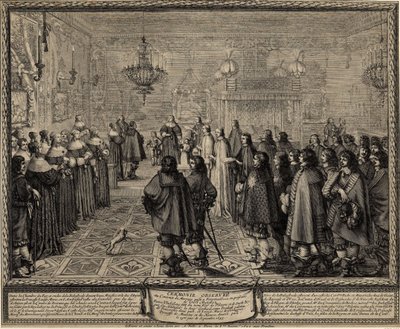 Ceremonia del contrato de matrimonio entre Wladyslaw IV, Rey de Polonia y Marie Louise Gonzaga de Abraham Bosse