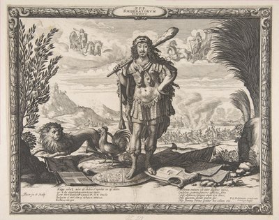 Declaración de guerra a España por Luis XIII: El rey como Hércules, ca. 1635 de Abraham Bosse