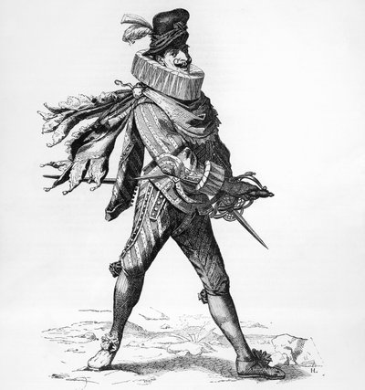 Retrato de Silvio Fiorillo (siglo XVII), actor italiano de la Commedia dell