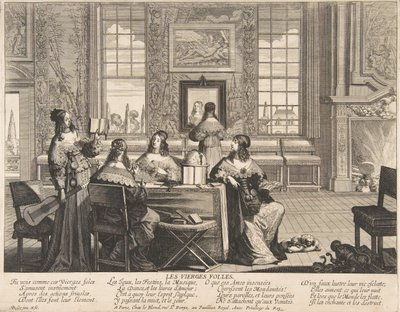 Las Vírgenes Necias Conversando, ca. 1635 de Abraham Bosse