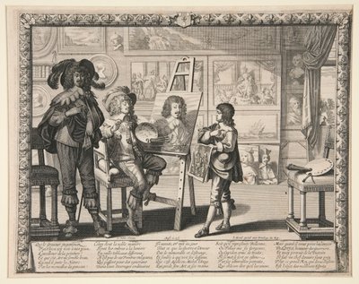 El pintor en su estudio, de la serie de artistas en sus estudios de Abraham Bosse