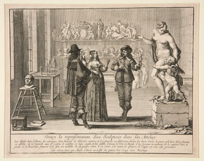 El escultor en su estudio, de la serie de artistas en sus estudios de Abraham Bosse
