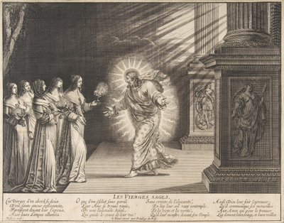 Las vírgenes prudentes ante Cristo de Abraham Bosse