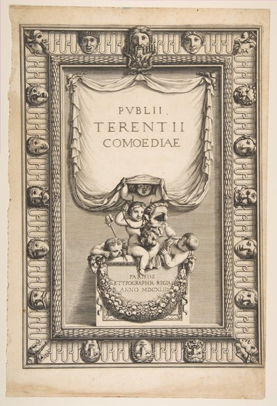 Página de título: Comedias de Terencio, Publii Terentii Comoediae, 1642 de Abraham Bosse