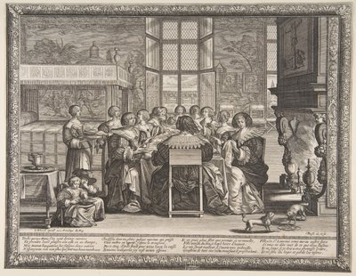 Esposas en la Mesa Durante la Ausencia de sus Maridos de Abraham Bosse