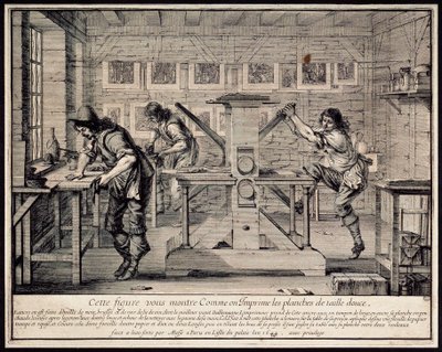 Taller de un grabador, 1642 de Abraham Bosse
