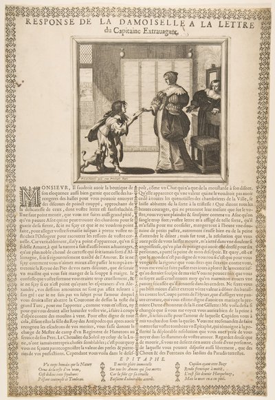 Respuesta de la joven dama a la carta del capitán, ca. 1636 de Abraham Bosse