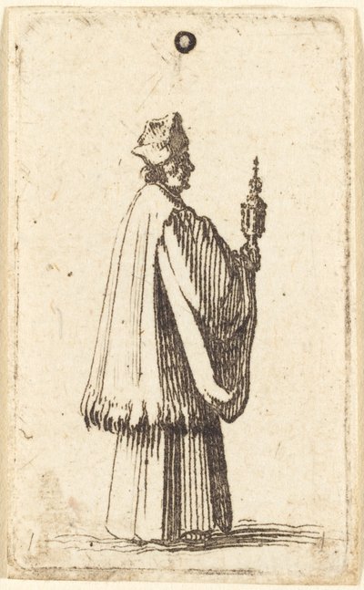 Sacerdote llevando el Santísimo Sacramento de la Eucaristía de Abraham Bosse or Jacques Callot