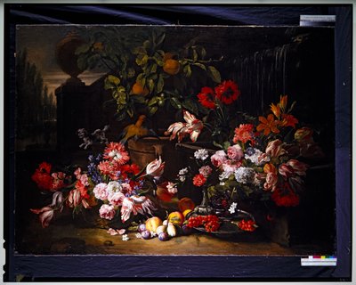 Bodegón con flores en un jardín de Abraham Brueghel