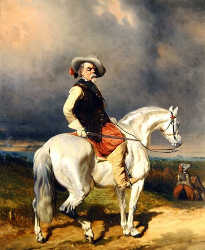 Caballero en un Caballo Blanco de Abraham Cooper