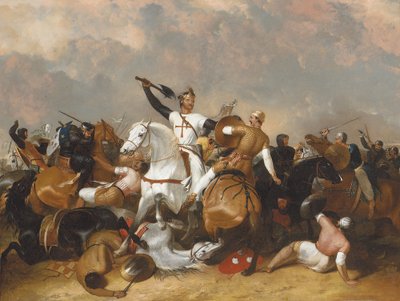 Ricardo I en la Batalla de Ascalón de Abraham Cooper