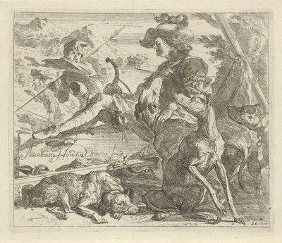 cazador con perros Diferentes animales (título de la serie) de Abraham Danielsz. Hondius