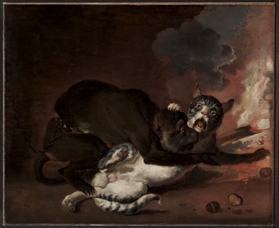 El mono y el gato de Abraham Danielsz. Hondius