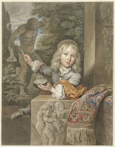 Niño que sopla burbujas de Abraham Delfos