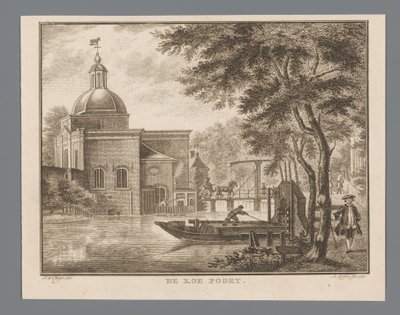 Vista del Koepoort en Leiden
De Koe Poort (título en el objeto) de Abraham Delfos