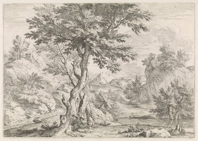 paisaje montañoso con rocas de Abraham Genoels
