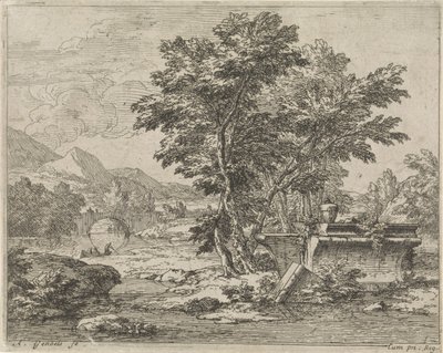 Paisaje con una ruina clásica Paisajes (título de la serie) de Abraham Genoels