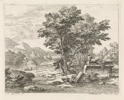 Paisaje con una ruina clásica Paisajes (título de la serie) de Abraham Genoels