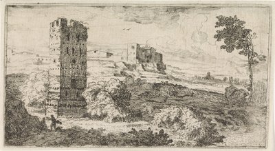 Paisaje con torre cuadrada de Abraham Genoels
