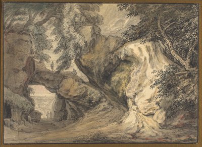 Paisaje con un arco natural de Abraham Genoels II