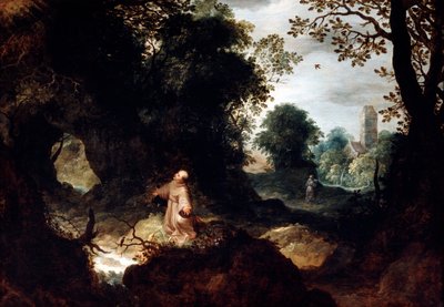 Paisaje Rocoso con San Francisco, principios del siglo XVII de Abraham Govaerts