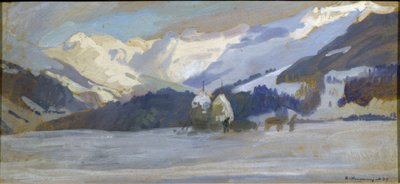 Paisaje nevado cerca de los Diablerets de Abraham Hermanjat