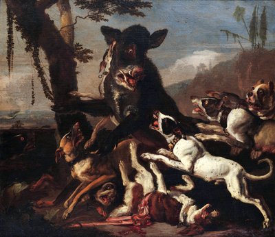 Caza del jabalí de Abraham Hondius