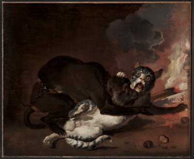 The Monkey and the Cat de Abraham Hondius