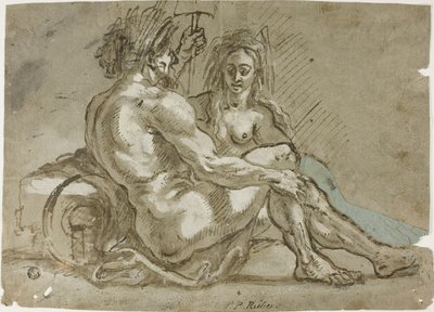 El dios del río y una ninfa de Abraham Janssens