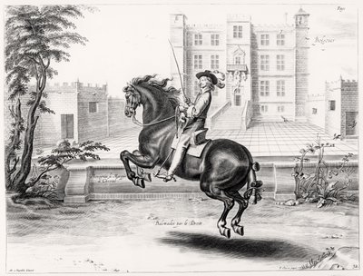 Ilustración de un Manual de Equitación, grabado por Peeter Clouwet (1629-70), 1658 de Abraham Jansz. van after Diepenbeeck