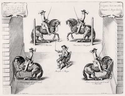 Ilustración de un Manual de Equitación, grabado por Peeter Clouwet (1629-70), 1658 de Abraham Jansz. van after Diepenbeeck