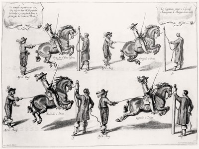 Ilustración de un Manual de Equitación, grabado por Peeter Clouwet (1629-70), 1658 de Abraham Jansz. van after Diepenbeeck