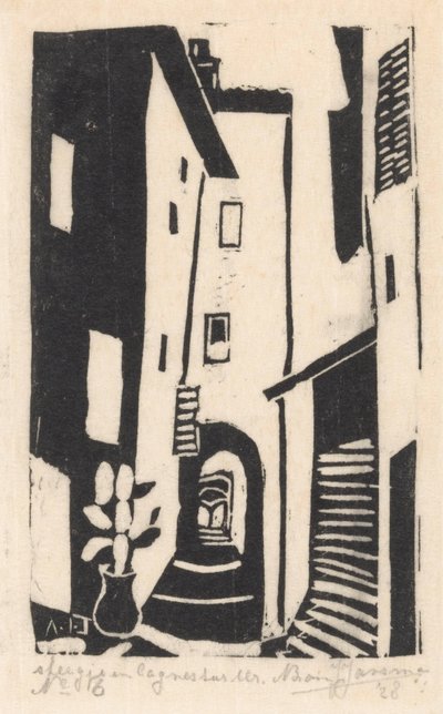 Escena de calle con escaleras en Cagnes-sur-Mer
Callejón en Cagnes-sur-Mer (título en el objeto) de Abraham Johannes Jansma (signed by artist)