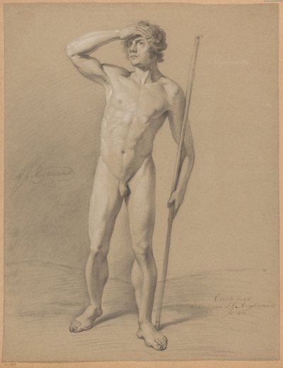 Desnudo masculino de pie, visto de frente (1er premio 1810) de Abraham Johannes Ruytenschildt