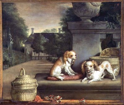 Dos Perros en un Parque de Abraham Lambertsz van den Tempel