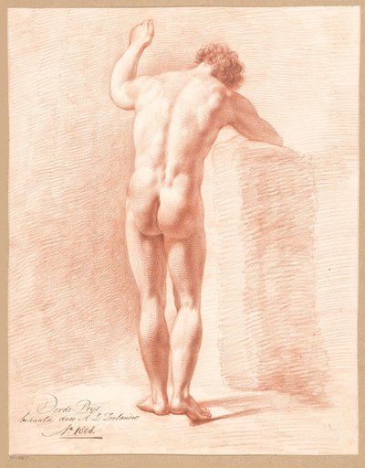 Desnudo masculino de pie, visto desde atrás (3er premio 1808) de Abraham Lion Zeelander