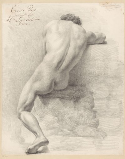 Desnudo masculino sentado, visto de espaldas (1er premio 1820) de Abraham Lion Zeelander