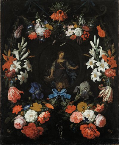 Guirnalda de flores de Abraham Mignon