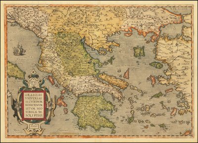 Mapa de Grecia de 1584 por Abraham Ortelius de Abraham Ortelius