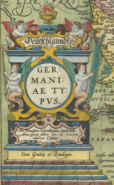 1608 cartela con balanza integrada de Abraham Ortelius