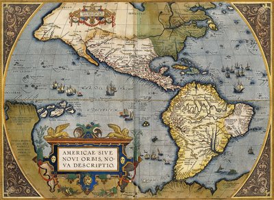 Un mapa de América, 1612 de Abraham Ortelius