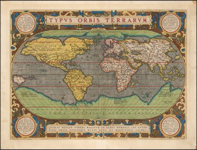 Abraham Ortelius Typus Orbis Terrarum Publicación Amberes 1598 de Abraham Ortelius