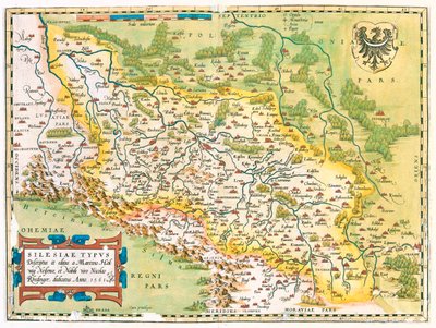 Alemania (Estado: Brandemburgo, Sajonia), Polonia (Voivodías: Lubusz, Gran Polonia, Baja Silesia, ód, Opolskie, Silesia, Pequeña Polonia), República Checa (Región: Moravia-Silesia, Olomouc, Pardubice, Hradec Králové, Liberec, Bohemia Central, Ústí nad Lab de Abraham Ortelius