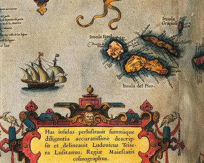 Mapa de las Islas Azores de Theatrum Orbis Terrarum por Abraham Ortelius de Abraham Ortelius