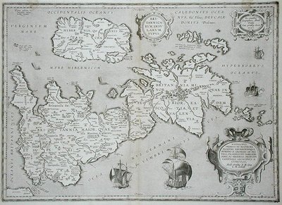 Mapa de Gran Bretaña e Irlanda de Abraham Ortelius