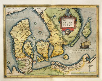 Mapa de Dinamarca de Abraham Ortelius