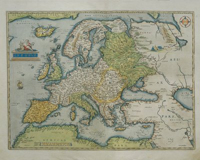 Mapa de Europa, del Theatrum Orbis Terrarum de Abraham Ortelius