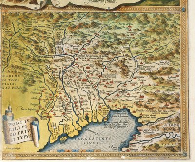 Mapa de Friuli Venezia Giulia, del Theatrum Orbis Terrarum de Abraham Ortelius de Abraham Ortelius
