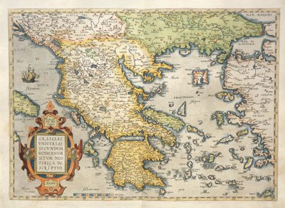 Mapa de Grecia, del Theatrum Orbis Terrarum de Abraham Ortelius de Abraham Ortelius