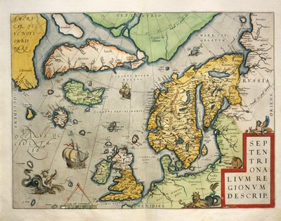 Mapa del Norte de Europa, del Theatrum Orbis Terrarum por Abraham Ortelius de Abraham Ortelius